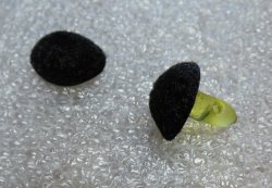 Sew in Black flocked plastic nose 16mm