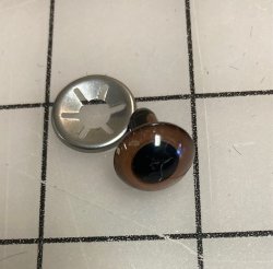 #2041 12mm metal back Plexiglass eyes 10 pair