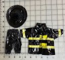 #2173 Fireman Black coat, hat and pants