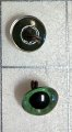 #3020 Green 13mm Glass Eyes with pig tail #3020 Green 13mm Glass Eyes with pig tail