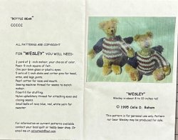 #3119 \"Wesley\" 8-10\" Bear Pattern