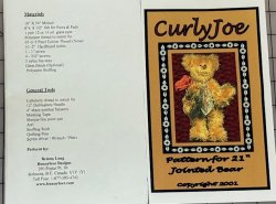 #3123 \" Curly Joe\" 21\" bear pattern