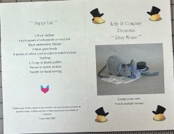 #3124\" Ritzy Mouse\" 5\"mohair mouse