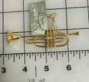 #3323 Plated Metal Trumpet