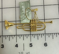 #3323 Plated Metal Trumpet
