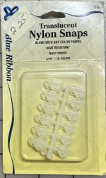 #3258 5/16\" Nylon Snap Fasteners 18 each
