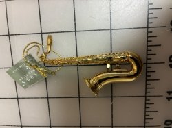#3328 Plated metal sax.