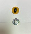 #3385 18mm Yellow Cat Eyes w/ metal back #3385 18mm Yellow Cat Eyes w/ metal back