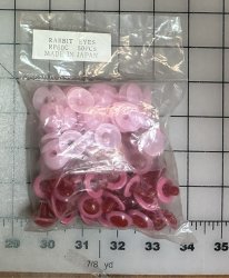 #3436 16mm pink and red rabbit eyes 50pr