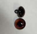 #2026 Dark Brown Glass Eyes w/ Pig Tail 11mm Bag of 10 pair