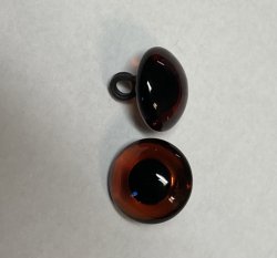 #2026 Dark Brown Glass Eyes w/ Pig Tail 11mm Bag of 10 pair