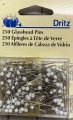 #2083 About 250 -1 3/8" glass head Dritz Pins